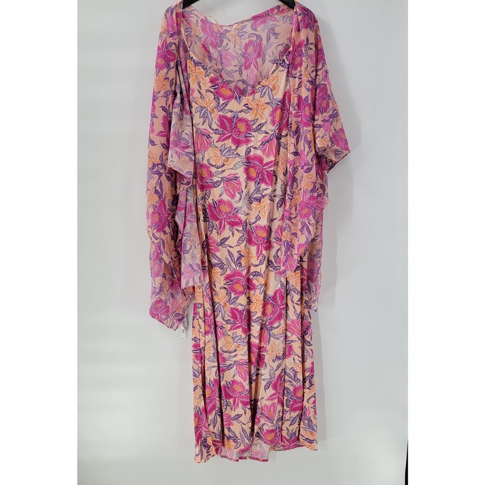 Old Navy Womens Dress Shawl Combo XXL Pink Floral Straps‎ Sun Beach New